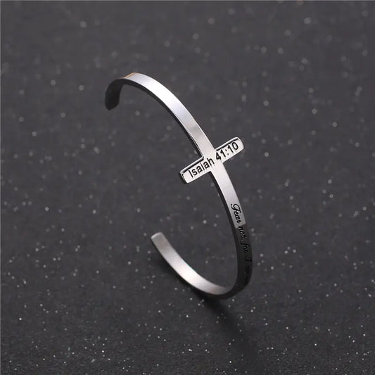 Custom Engraved Titanium Steel Bracelet - His Will, My Faith