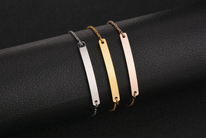Custom Engraved Stainless Steel Tri-Color Bracelet